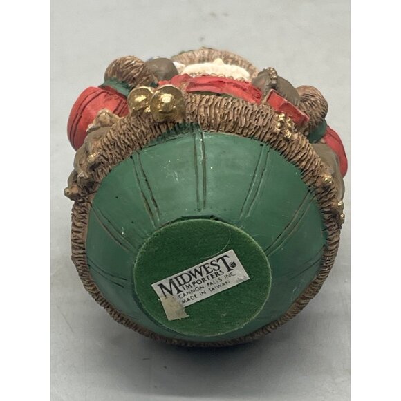 Christmas midwest imports Santa roly poly figurine blue bird wreath red 4.5 READ - Picture 5 of 5